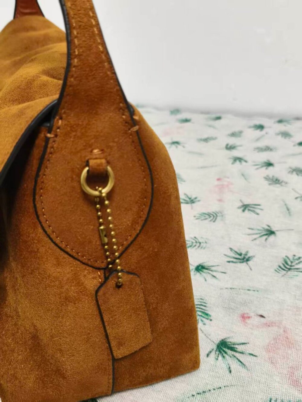 COACH Eliza Suede Flap Shoulder Bag, Brown - Picture 4 of 13